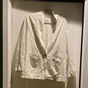 Old Navy Women's Cream Blazer with Button